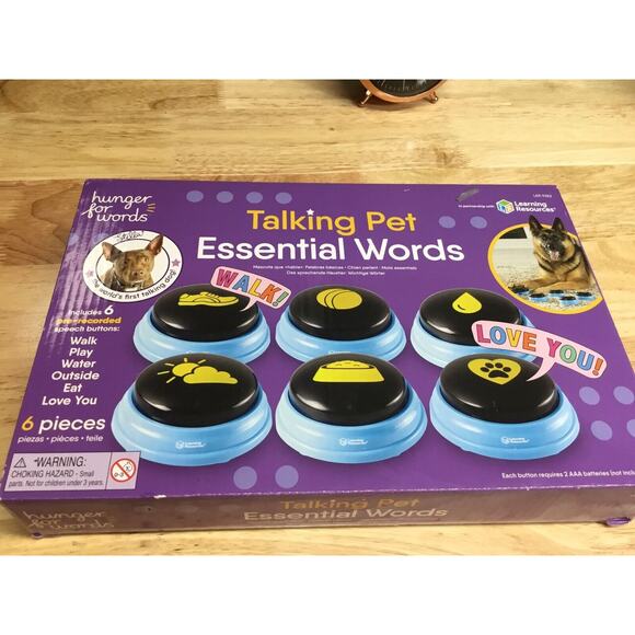 Hunger for Word Talking Pet Essential Words 6Piece Buttons for Dog Communication - Picture 1 of 6